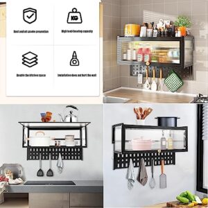 Wall Cabinet Balcony Black Kitchen Wall Cabinet Living Room Bedroom Storage Cabinet Flip-Up Door Wall Cabinet Wall-Mounted Locker 85 * 28cm