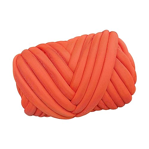 Gazechimp 250G Chunky Yarn Arm Knitting Yarn Polyester Yarn Length 787inch DIY Crochet Bulky Yarn Jumbo Tubular Yarn for Weaving Throw Baskets, Orange