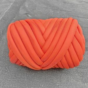 Gazechimp 250G Chunky Yarn Arm Knitting Yarn Polyester Yarn Length 787inch DIY Crochet Bulky Yarn Jumbo Tubular Yarn for Weaving Throw Baskets, Orange