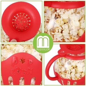 MMUGOOLER Glass Microwave Popcorn Popper, 2.25QT Original Popcorn Jar with Silicone Lid, BPA Free, Dishwasher Safe- Red