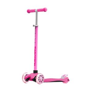 Swagtron K5 3-Wheel Kids Scooter with Light-Up Wheels | Quick Assembly | ASTM-Certified | Height-Adjustable for Boys or Girls Ages 3+ (Pink) & Razor AW Kick Scooter - Red - FFP