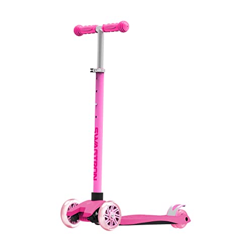 Swagtron K5 3-Wheel Kids Scooter with Light-Up Wheels | Quick Assembly | ASTM-Certified | Height-Adjustable for Boys or Girls Ages 3+ (Pink) & Razor AW Kick Scooter - Red - FFP