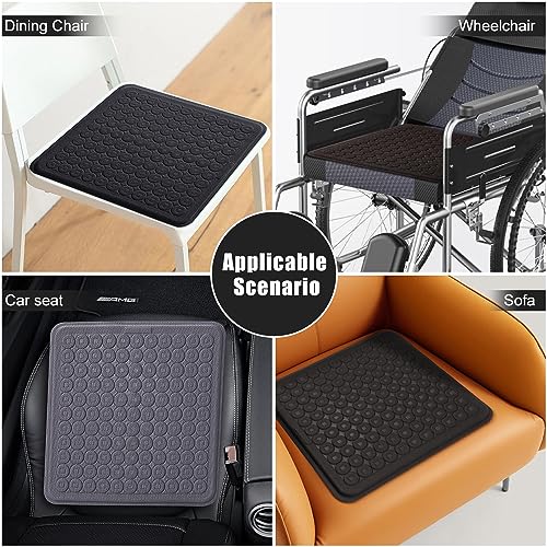 MolonButterfly Premium Gel Seat Cushion - Cooling, Comfortable, and Pressure Relief Pad for Office Chair, Car, Wheelchair - Long Sitting Support and Pain Relief(Black)