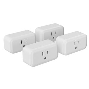 sonoff s40 smart plug with energy monitoring 15a, wifi smart outlets that work with alexa, google home & ifttt, smart plug with remote, etl certified, no hub required, 2.4g wifi only(4-pack)