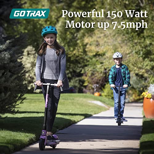 Gotrax GKS Electric Scooter & Razor E100 Glow Electric Scooter for Kids Age 8+, LED Light-Up Deck, 8 Air-Filled Front Tire, Up to 40 Minutes Continuous Ride Time