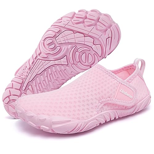 Limberun Kids Water Shoes for Girls Boys Swimming Shoes Kids Pool Shoes Kids Beach Shoes Youth Water Shoes Aqua Shoes for Kids Quick Dry Non-Slip, Comfortable Pink 11.5