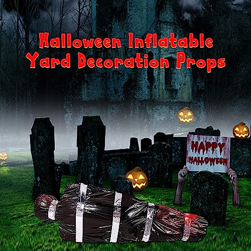 Halloween Decorations Hanging Corpse Dead Victim Prop 6 Pcs Set Includes Air Pump and Caution Tape,Creepy Halloween Inflatables Yard Decorations,Scary Halloween Decor Clearance Prop for Haunted House.