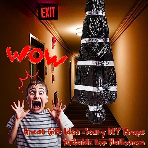 Halloween Decorations Hanging Corpse Dead Victim Prop 6 Pcs Set Includes Air Pump and Caution Tape,Creepy Halloween Inflatables Yard Decorations,Scary Halloween Decor Clearance Prop for Haunted House.