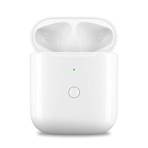 wireless charging case compatible for airpods 1/2, charger replacement cases compatible with airpods 1/2, support bluetooth pairing and sync button(earbuds not included)