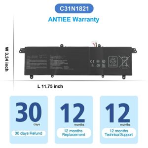 ANTIEE C31N1821 Laptop Battery for Asus ZenBook S13 UX392FA UX392FN i7-8565U UX392FA-AB030T UX392FA-AB004T UX392FA-AB021T UX392FA-AB008T UX392FA-AB017T UX392FN-AB006T UX392FN-AB009T UX392FA-AB015T