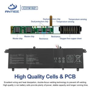 ANTIEE C31N1821 Laptop Battery for Asus ZenBook S13 UX392FA UX392FN i7-8565U UX392FA-AB030T UX392FA-AB004T UX392FA-AB021T UX392FA-AB008T UX392FA-AB017T UX392FN-AB006T UX392FN-AB009T UX392FA-AB015T