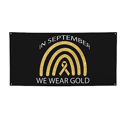 Childhood Cancer Awareness Month in September We Wear Gold Yard Banner Backdrop Party Photography Background Birthday Backdrops Decor Small