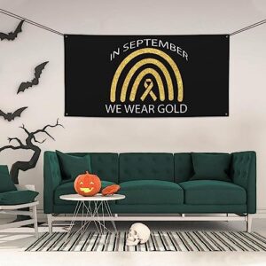 Childhood Cancer Awareness Month in September We Wear Gold Yard Banner Backdrop Party Photography Background Birthday Backdrops Decor Small