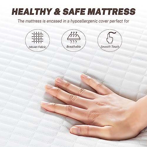 Dopinmin Full Size 6 Inch Gel Memory Foam Mattress Medium-Firm Mattress for Pressure Relief & Cooler Sleep, Mattress for Kids Adults Guest Room CertiPUR-US Certified, Bed in a Box