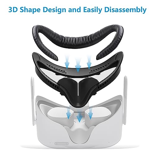 2 Pack Face Pad for Oculus Quest 2, Facial Interface & Face Cover Pad, Anti-fogging Sweatproof Face Cushion for VR Meta Quest 2 Accessories Replacement