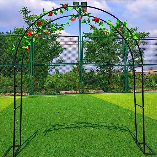 Metal Garden Arch Trellis for Climbing Plants,Wedding Arch,Garden Arbor,Easy to Install,Multifunction Rose Arches for Backyard, Lawn,Patio,Wedding and Party Decor (Color : Black, Size : WxH1.8x2.2m