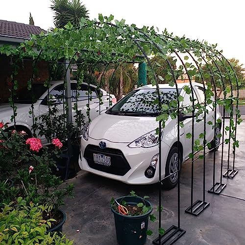 Metal Garden Arch Trellis for Climbing Plants,Wedding Arch,Garden Arbor,Easy to Install,Multifunction Rose Arches for Backyard, Lawn,Patio,Wedding and Party Decor (Color : Black, Size : WxH1.8x2.2m