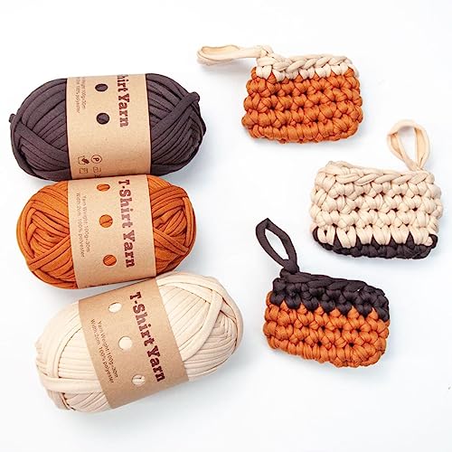 kowaku 6Pcs Knitting Yarn T-Shirt Yarn Chunky Yarn Spaghetti Yarn for Throw Blanket Craft, Set A
