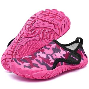 limberun kids water shoes for girls boys pool shoes swim shoes kids beach shoes for kids aqua shoes for kids quick dry non-slip,youth water shoes comfortable rose 5