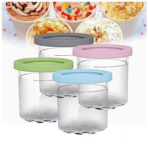 Creami Pints, for Ninja Creami Ice Cream Maker,16 OZ Ice Cream Containers For Freezer Reusable,Leaf-Proof for NC301 NC300 NC299AM Series Ice Cream Maker