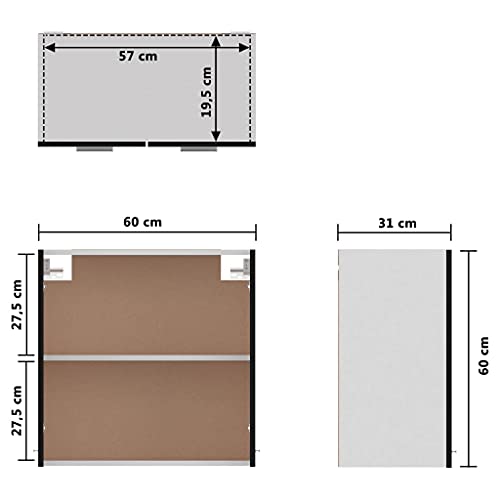 Aisifx Hanging Cabinet Black 23.6"x12.2"x23.6" Engineered Wood