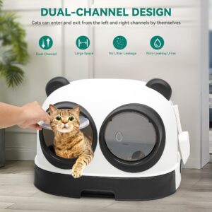 YITAHOME Large Enclosed Cat Litter Box with Litter Scoop, Anti-Splash Closed Litter Boxes for Two Cats, No Installation Required, Easy to Clean