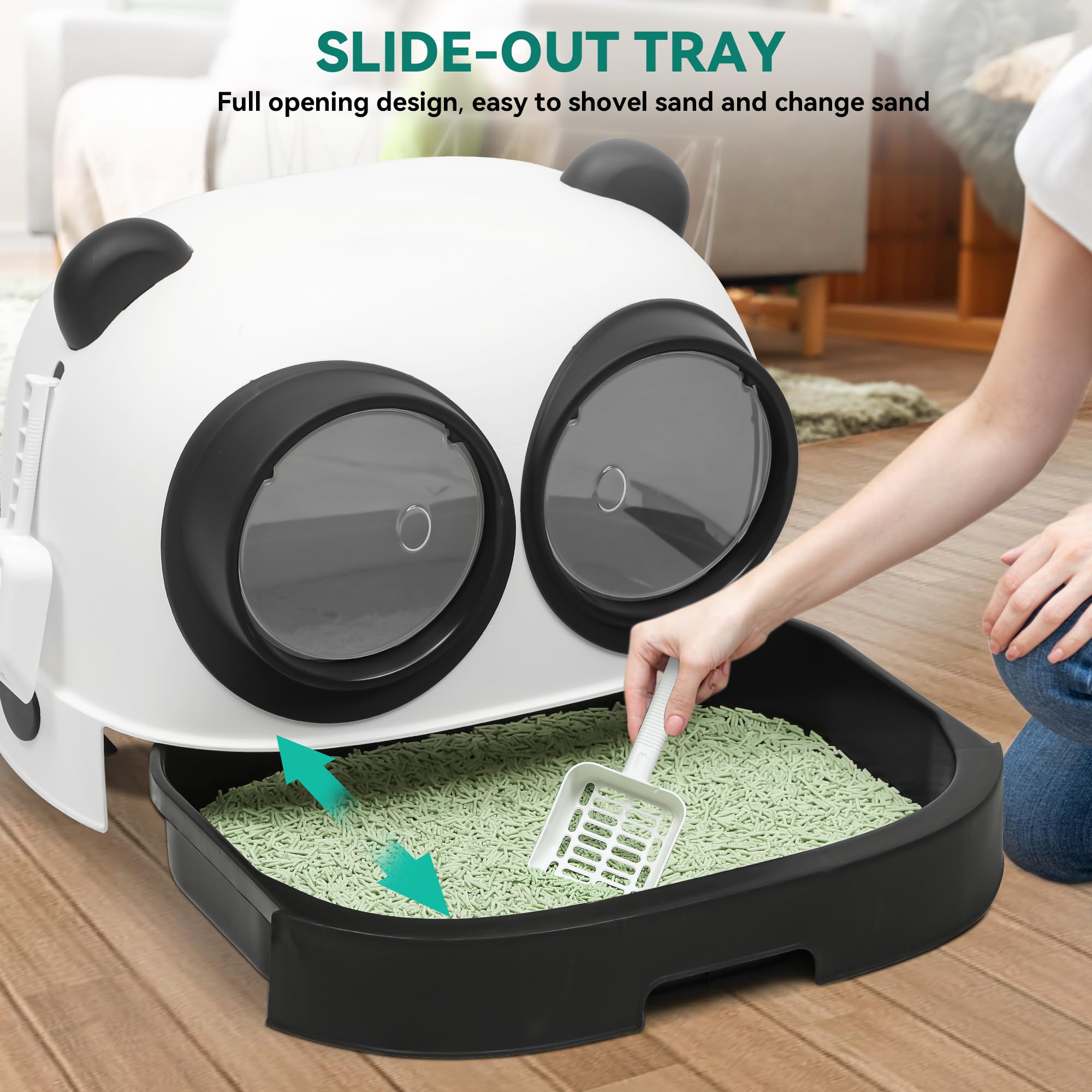 YITAHOME Large Enclosed Cat Litter Box with Litter Scoop, Anti-Splash Closed Litter Boxes for Two Cats, No Installation Required, Easy to Clean