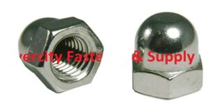 (2) m10-1.25 fine thread 10mm 1.25 acorn/dome/cap/domed nut stainless model-rx-3148