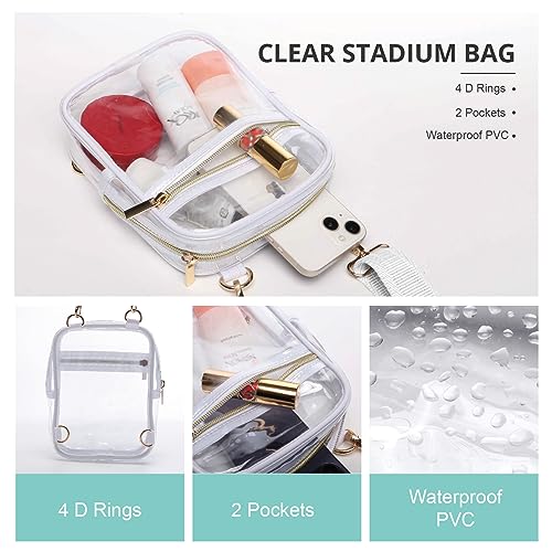 Bunnychill Clear Bag Stadium Approved, Women Clear Crossbody Purse Bag, Clear Stadium Bags for Sporting Events, Concerts