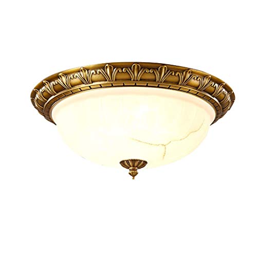 Ceiling Light Fixture European Retro Style Copper Art Circular Ceiling Lamp, Glass Lampshade, Bedroom Study Office Ceiling Lamp, Simple Entrance Balcony Ceiling Lamp Ceiling Lights Ceiling Lamp