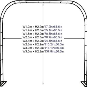 MISKYN Heavy Duty Metal Garden Arch Trellis 1.2M 1.4M 1.8M 2.4M 3M 3.5M Wide Weather-Resistant Rose Arches Wedding Archway Frame, Garden Entrances Decoration Arch Stand,Black,W1.2M*H2.2M