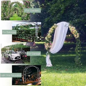 MISKYN Heavy Duty Metal Garden Arch Trellis 1.2M 1.4M 1.8M 2.4M 3M 3.5M Wide Weather-Resistant Rose Arches Wedding Archway Frame, Garden Entrances Decoration Arch Stand,Black,W1.2M*H2.2M