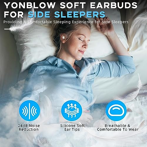 Sleep Earbuds for Side Sleepers Invisible Smallest Sleep Headphones Comfortable Noise Blocking Sleeping Earbuds Anti-Mis Touch Design & No Alert Small Discreet Earphone with Charging Case Black