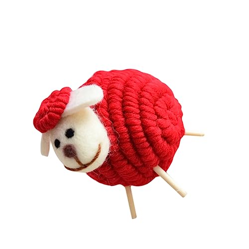 Gift for Kids Xmas Sheep Ornament Miniature Decoration Mini Landscape Decoration Mini Lamb Figure Toy Mini Plush Lamb Plush Sheep Figurine Xmas Ornament Christmas Filler Wooden