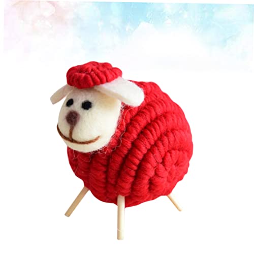 Gift for Kids Xmas Sheep Ornament Miniature Decoration Mini Landscape Decoration Mini Lamb Figure Toy Mini Plush Lamb Plush Sheep Figurine Xmas Ornament Christmas Filler Wooden