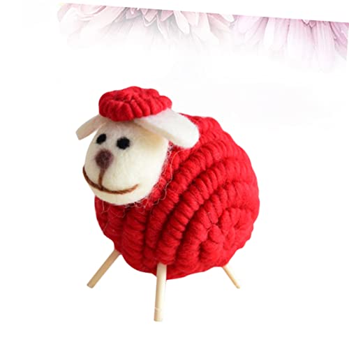 Gift for Kids Xmas Sheep Ornament Miniature Decoration Mini Landscape Decoration Mini Lamb Figure Toy Mini Plush Lamb Plush Sheep Figurine Xmas Ornament Christmas Filler Wooden