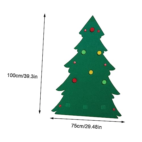 LABRIMP 1pc Christmas Felt Christmas Tree Felt Christmas Decorations Toddler Felt Tree with Ornaments Advent Felt Christmas Tree Hand Decor Play Set Kids Suit Detachable Ornaments DIY 3D