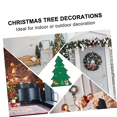 LABRIMP 1pc Christmas Felt Christmas Tree Felt Christmas Decorations Toddler Felt Tree with Ornaments Advent Felt Christmas Tree Hand Decor Play Set Kids Suit Detachable Ornaments DIY 3D