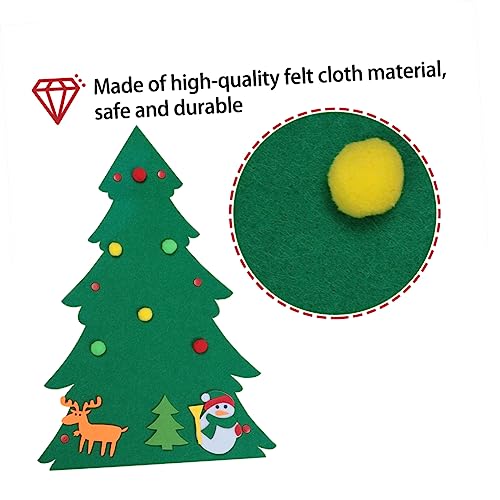 LABRIMP 1pc Christmas Felt Christmas Tree Felt Christmas Decorations Toddler Felt Tree with Ornaments Advent Felt Christmas Tree Hand Decor Play Set Kids Suit Detachable Ornaments DIY 3D