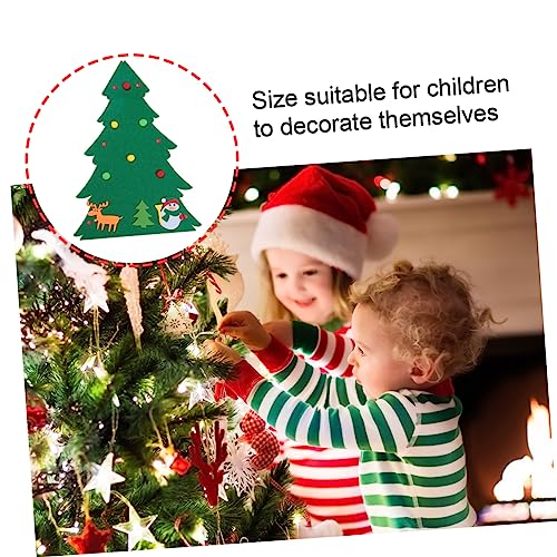 LABRIMP 1pc Christmas Felt Christmas Tree Felt Christmas Decorations Toddler Felt Tree with Ornaments Advent Felt Christmas Tree Hand Decor Play Set Kids Suit Detachable Ornaments DIY 3D