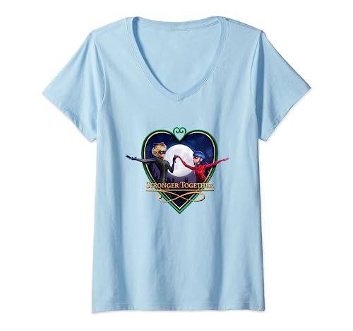 Miraculous Ladybug and Cat Noir The Movie Heart Together V-Neck T-Shirt