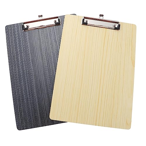 MAGICLULU 2pcs Folder Board Paper Folders Metal Clipboards Pencils File Folder A4 File Clip Folder Hard Plastic Clipboard Exam Paper Clips Wooden Writing Board Writing Base Plate