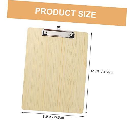 MAGICLULU 2pcs Folder Board Paper Folders Metal Clipboards Pencils File Folder A4 File Clip Folder Hard Plastic Clipboard Exam Paper Clips Wooden Writing Board Writing Base Plate