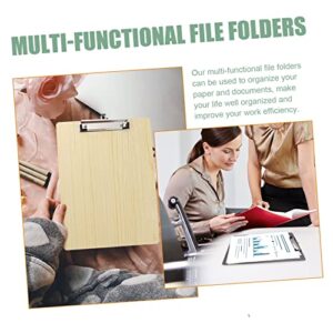 MAGICLULU 2pcs Folder Board Paper Folders Metal Clipboards Pencils File Folder A4 File Clip Folder Hard Plastic Clipboard Exam Paper Clips Wooden Writing Board Writing Base Plate