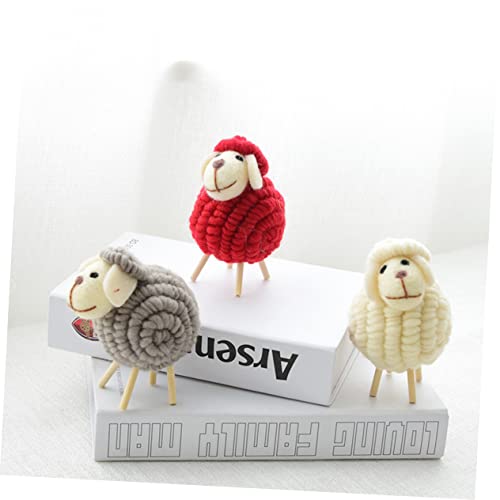 SAFIGLE Christmas Decor Miniture Decoration Fireplace Decor Ram Bauble Ornament Nordic Wool Felt Lamb Desktop Christmas Sheep Crafts Pendant Doll Bamboo Christmas Tree White Overall