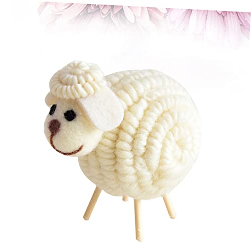 SAFIGLE Christmas Decor Miniture Decoration Fireplace Decor Ram Bauble Ornament Nordic Wool Felt Lamb Desktop Christmas Sheep Crafts Pendant Doll Bamboo Christmas Tree White Overall