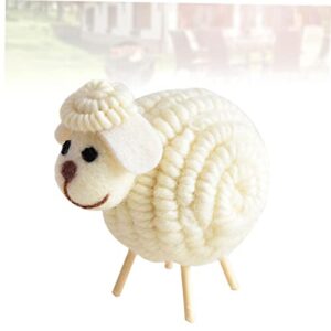 SAFIGLE Christmas Decor Miniture Decoration Fireplace Decor Ram Bauble Ornament Nordic Wool Felt Lamb Desktop Christmas Sheep Crafts Pendant Doll Bamboo Christmas Tree White Overall