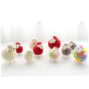 SAFIGLE Christmas Decor Miniture Decoration Fireplace Decor Ram Bauble Ornament Nordic Wool Felt Lamb Desktop Christmas Sheep Crafts Pendant Doll Bamboo Christmas Tree White Overall