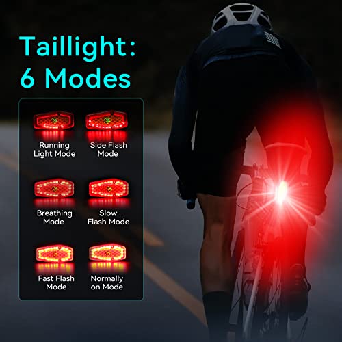 Super Bright 9000Lumens Bike Lights Front and Back,USB Rechargeable LED Bicycle Light 12Modes up to 15+Hours,Waterproof Bike Headlight Taillight for Safety Night Riding Cycling Road Mountain,Commuter