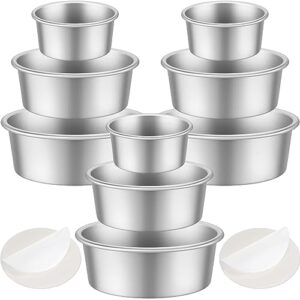 mumufy 9 pieces round cake pans aluminum cake pan set non stick small cake pans sets round cheesecake baking pans for home party baking supplies (6 inch, 8 inch, 10 inch)